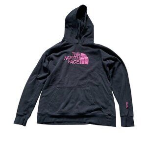 The North Face Graphic-Print Hoodie Sweatshirt Long Sleeves Pockets Black Large